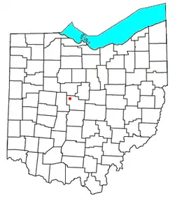 Location of Radnor in Ohio