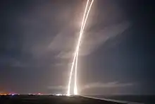 Launch and landing traces of Falcon 9 Flight 20, from launch pad SLC-40 to landing pad LZ-1