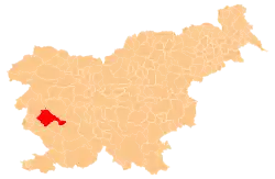 Location of the Municipality of Ajdovščina in Slovenia