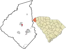 Location in Oconee County and the state of South Carolina.