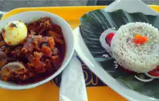 Ofada rice is traditionally in a leaf.