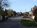 Great Offley High Street, looking north, immediately on the right is the Old Post Office,