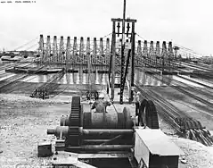 One of the 21 winches used to right Oklahoma, as positioned on Ford Island