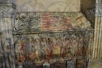 Polychrome medieval tomb (13th century)