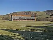 Remains of the Ministry of Defence buildings at Tonfanau, the temporary Python site for Wales.