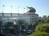 The view of the old Yankee Stadium from the IRT Jerome Line platform