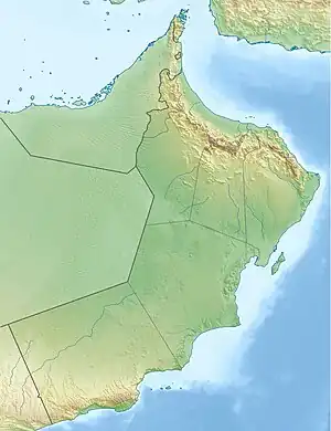 Map showing the location of Qurm Nature Reserve