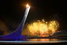 Cauldrons can also take on monolithic forms, an example of which being the "cauldron tower" used for Sochi 2014