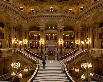 Beaux-Arts - Grand stairs of the Palais Garnier, by Charles Garnier, 1860–1875