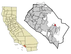 Location of Portola Hills within Orange County, California.