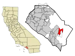 Location of Rancho Santa Margarita within Orange County, California.