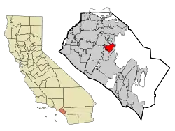 Location in Orange County and the state of California