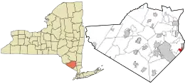 Location in Orange County and the state of New York.