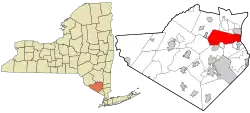 Location in Orange County and the state of New York.