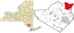 Location in Orange County and the state of New York.