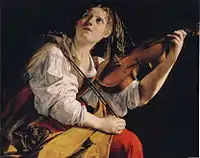 Young Woman Playing a Violin