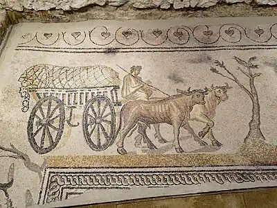 Gallo-Roman villa: mosaic of the "Cortège rustique"