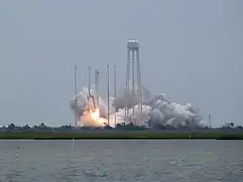 The launch as seen from a viewing site.