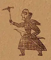 Orlat axeman (detail of the plaque).