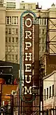 The sign above the Orpheum's marquee