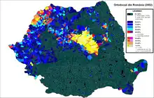 Eastern Orthodoxy in Romania (2002 census)