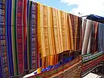 Textiles made from Alpaca wool at the Otavalo Artisan Market in the Andes Mountains, Ecuador