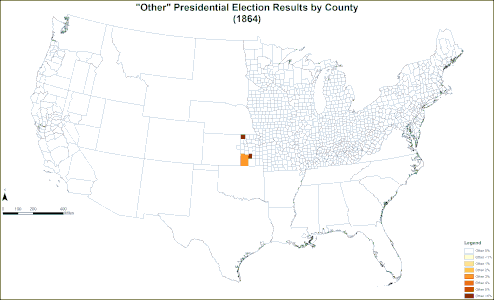 Results explicitly indicating the percentage for "other" candidate(s) in each county