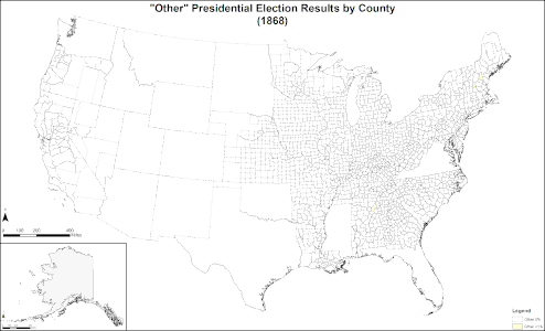 Map of "other" presidential election results by county