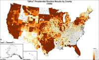 Map of "other" presidential election results by county