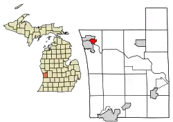 Map showing location of Spring Lake, Michigan