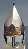 Ottoman helmet, with markings of Saint-Irene arsenal, Constantinople, c. 1520. Musée de l'Armée.