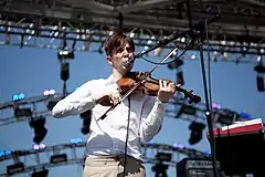 Pallett performing at Coachella 2010