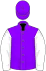 Violet, white sleeves, violet cap