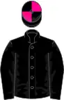 Black, magenta quartered cap