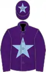 Purple,light blue star, star on cap