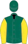 Dark green, yellow sleeves