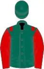 Dark green, red epaulets and sleeves