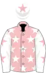 Pink, White stars, White sleeves, Pink stars, White cap, Pink star