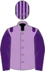 Mauve, purple epaulets and sleeves, striped cap