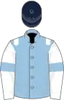 Light blue, white epaulets, white sleeves, light blue armlets, dark blue cap