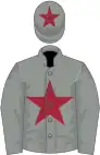 Grey, maroon star, star on cap