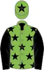 Light green, black stars, sleeves and star on cap