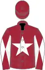 Maroon, white star, diabolo on sleeves