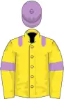 Yellow, mauve epaulets, armlets and cap