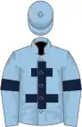 Light blue, dark blue cross of lorraine and armlets