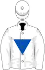 White, blue inverted triangle