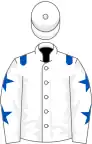 White, royal blue epaulets, white sleeves, royal blue stars