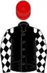 Black, white epaulets, diamonds on sleeves, red cap