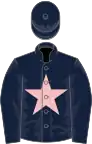 Dark blue, pink star