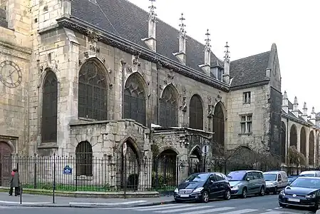 South front and transept, with pinnacles on the concealed arches